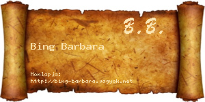 Bing Barbara névjegykártya